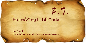Petrányi Tünde névjegykártya