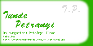 tunde petranyi business card